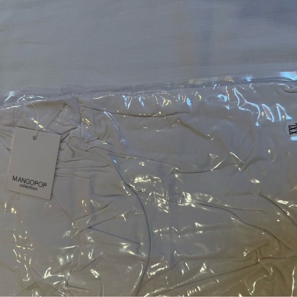 NWT Mangopop XXL Mock Turtleneck Elegant White Long Sleeve Bodysuit - Picture 5 of 6